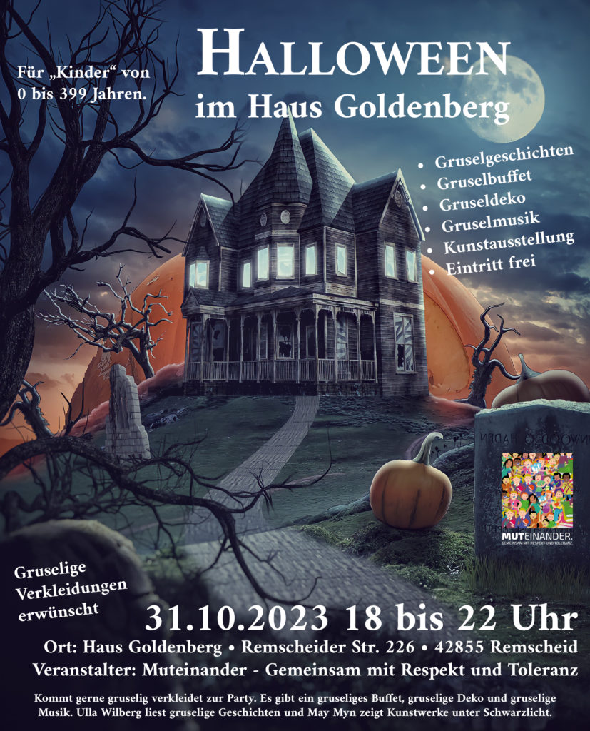 Halloween 2023: Party am 31.10. an 18 Uhr in Haus Goldenberg