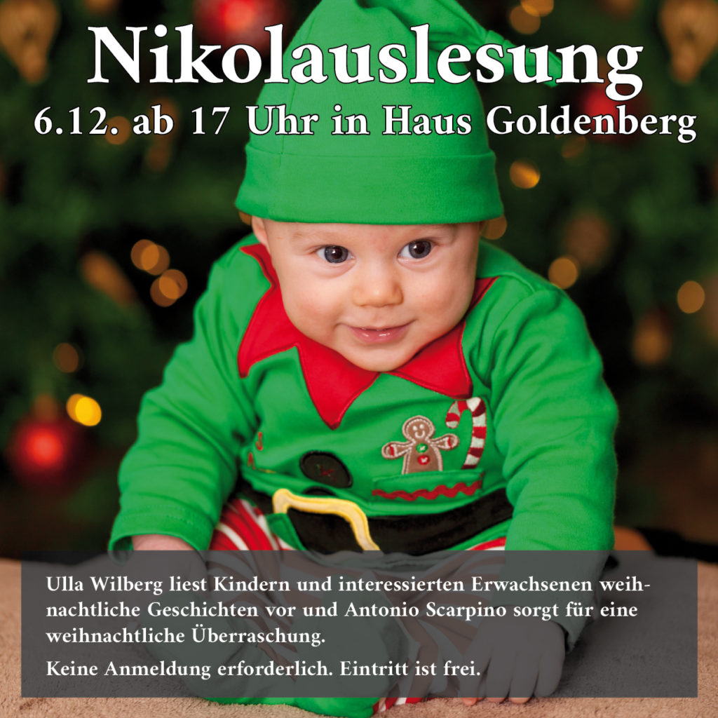 Nikolauslesung 2023: Ulla Wilberg liest am 6.12. ab 17 Uhr in Haus Goldenberg